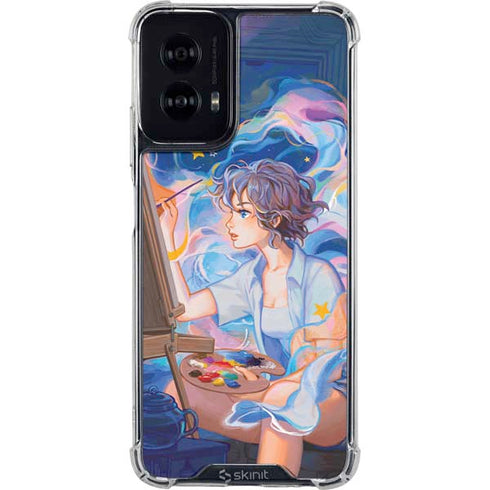 Rainbow Anime Artist Painter by Ivy Dolamore Moto G Power 5G (2024) Clear Case