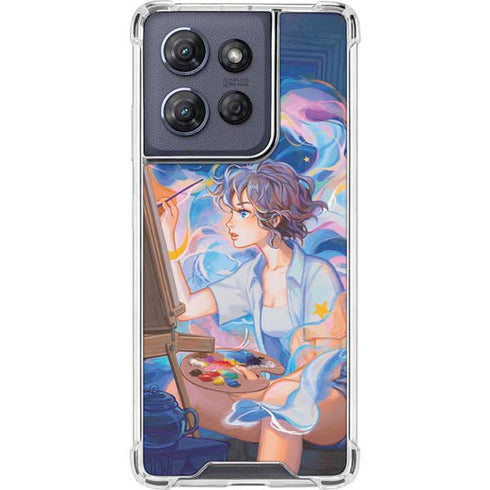 Rainbow Anime Artist Painter by Ivy Dolamore Moto G Power 5G (2025) Clear Case