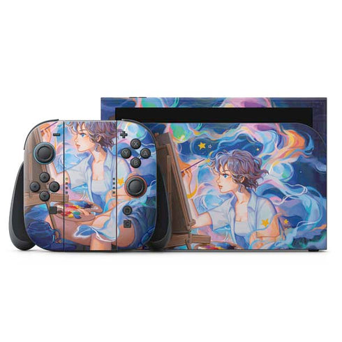 Rainbow Anime Artist Painter by Ivy Dolamore Nintendo Switch 2 (2025) with Joy-Con Skin