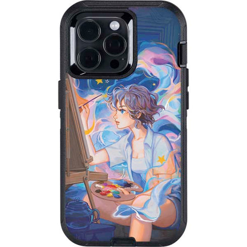 Rainbow Anime Artist Painter by Ivy Dolamore Otterbox Defender iPhone Skin