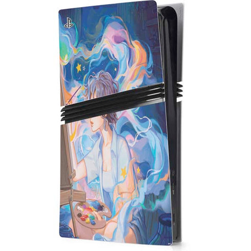 Rainbow Anime Artist Painter by Ivy Dolamore PS5 Pro Console Skin
