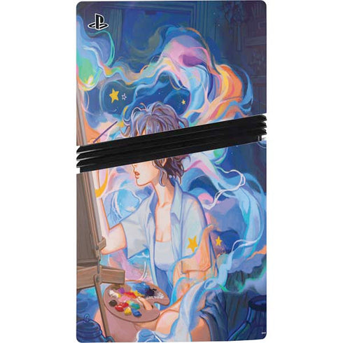 Rainbow Anime Artist Painter by Ivy Dolamore PS5 Pro Console Skin