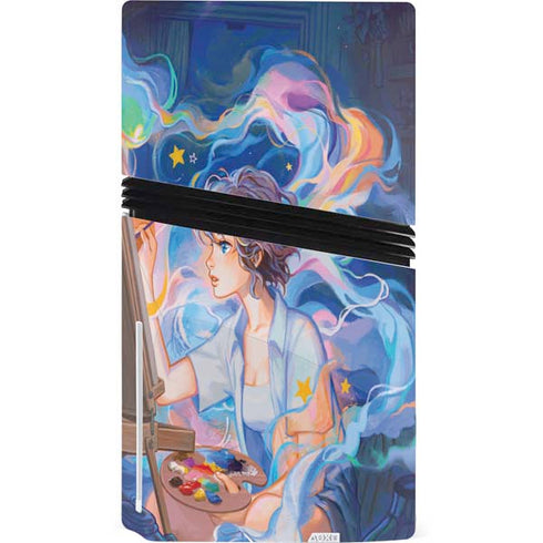 Rainbow Anime Artist Painter by Ivy Dolamore PS5 Pro Disk Console Skin