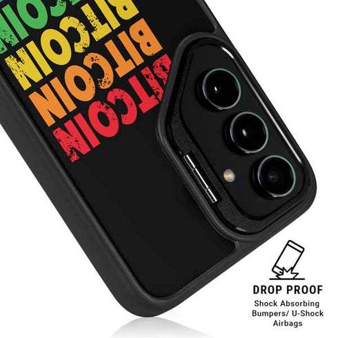 Rainbow Bitcoin Galaxy S24 FE Kickstand Case