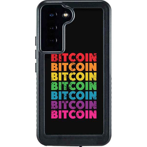 Rainbow Bitcoin Galaxy S24 Plus Waterproof Case