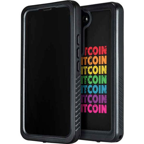 Rainbow Bitcoin Galaxy S24 Plus Waterproof Case