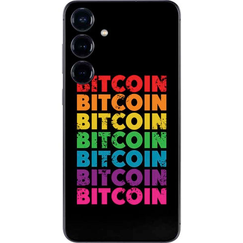 Rainbow Bitcoin Galaxy S24 Skin