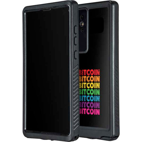 Rainbow Bitcoin Galaxy S24 Ultra Waterproof Case