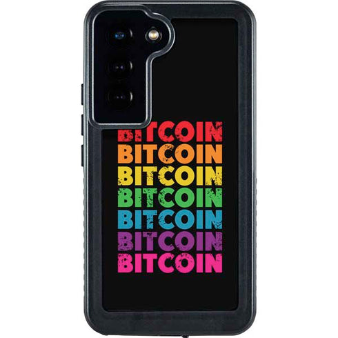 Rainbow Bitcoin Galaxy S24 Waterproof Case