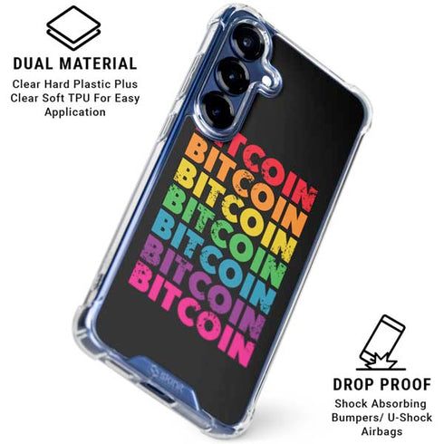 Rainbow Bitcoin Galaxy S25 Plus Clear Case