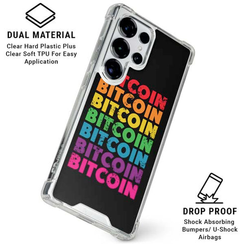Rainbow Bitcoin Galaxy S25 Ultra Clear Case
