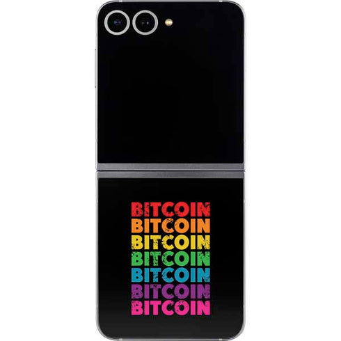 Rainbow Bitcoin Galaxy Z Flip6 Skin