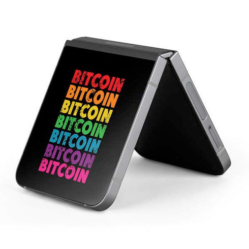 Rainbow Bitcoin Galaxy Z Flip6 Skin