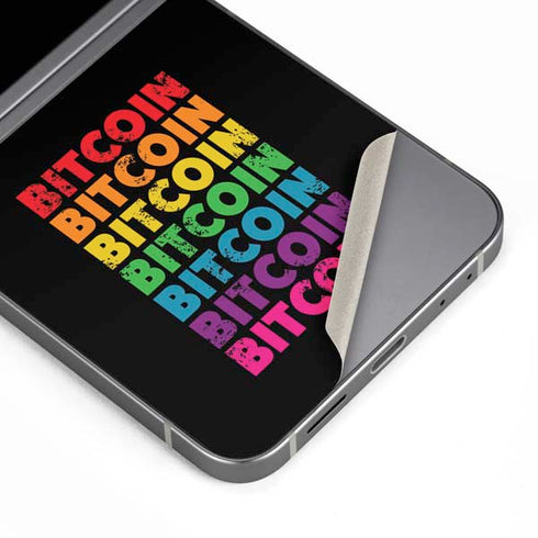 Rainbow Bitcoin Galaxy Z Flip6 Skin