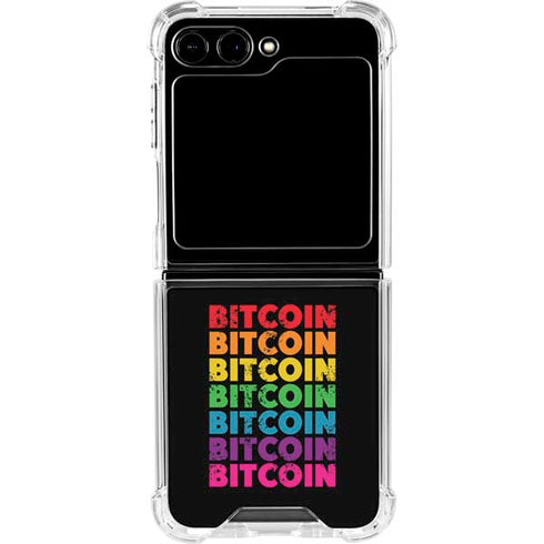 Rainbow Bitcoin Galaxy Z Flip6 Clear Case