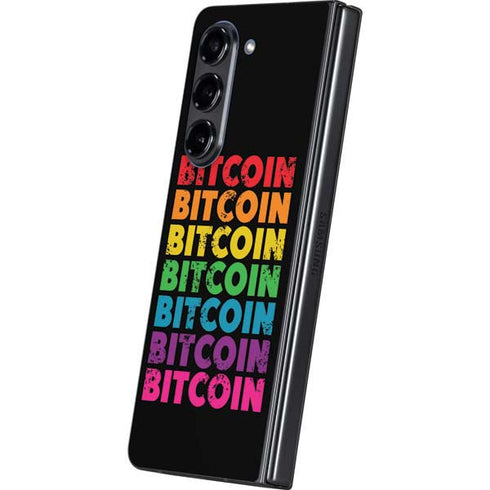 Rainbow Bitcoin Galaxy Z Fold5 5G Skin