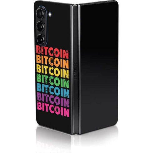 Rainbow Bitcoin Galaxy Z Fold5 5G Skin