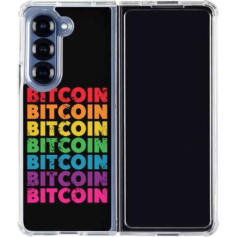 Rainbow Bitcoin Galaxy Z Fold6 Clear Case