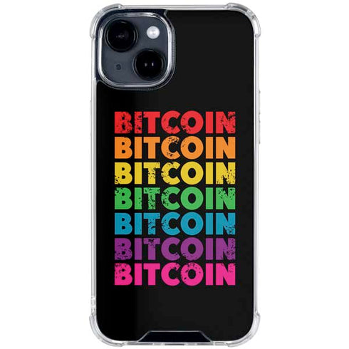Rainbow Bitcoin iPhone 15 Clear Case