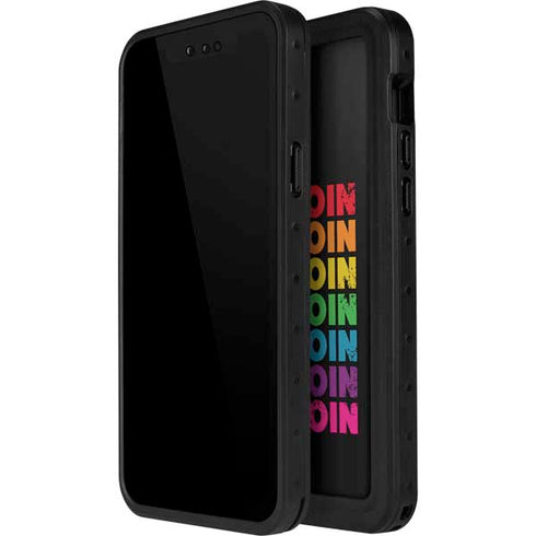 Rainbow Bitcoin iPhone 15 Plus Waterproof Case