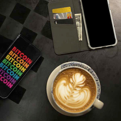 Rainbow Bitcoin iPhone 15 Pro Folio Case