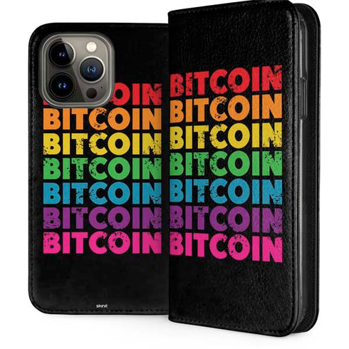Rainbow Bitcoin iPhone 15 Pro Max Folio Case