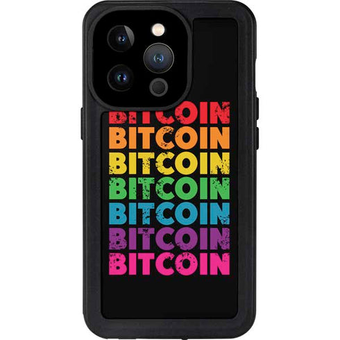Rainbow Bitcoin iPhone 15 Pro Waterproof Case