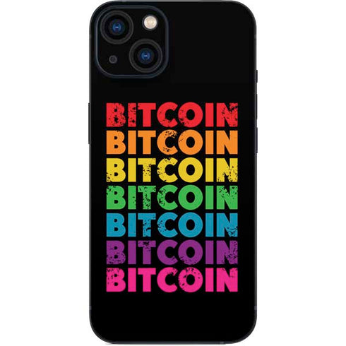 Rainbow Bitcoin iPhone 15 Skin