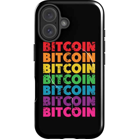Rainbow Bitcoin iPhone 16 Magsafe Impact Case
