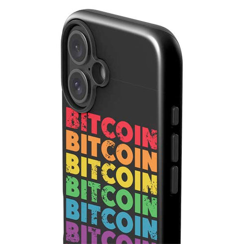 Rainbow Bitcoin iPhone 16 Plus Impact Case