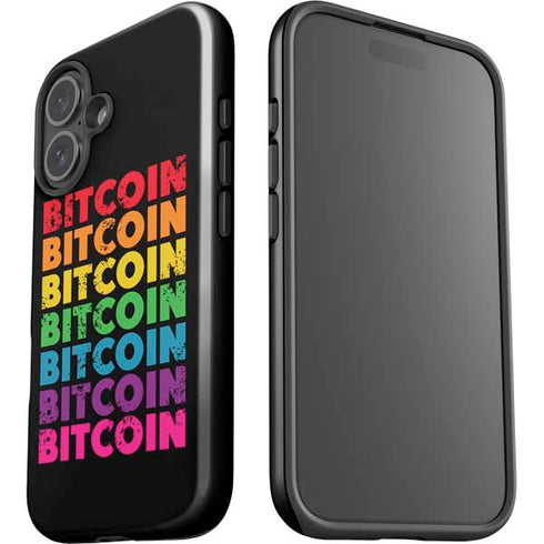 Rainbow Bitcoin iPhone 16 Plus Impact Case