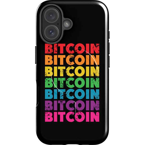 Rainbow Bitcoin iPhone 16 Plus Magsafe Impact Case