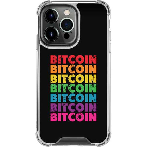 Rainbow Bitcoin iPhone 16 Pro Clear Case