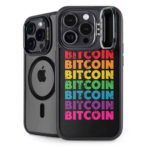 Rainbow Bitcoin iPhone 16 Pro Kickstand Case