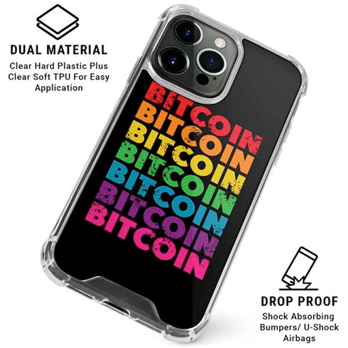 Rainbow Bitcoin iPhone 16 Pro Max Clear Case