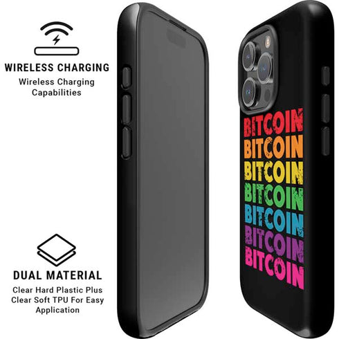 Rainbow Bitcoin iPhone 16 Pro Max Magsafe Impact Case