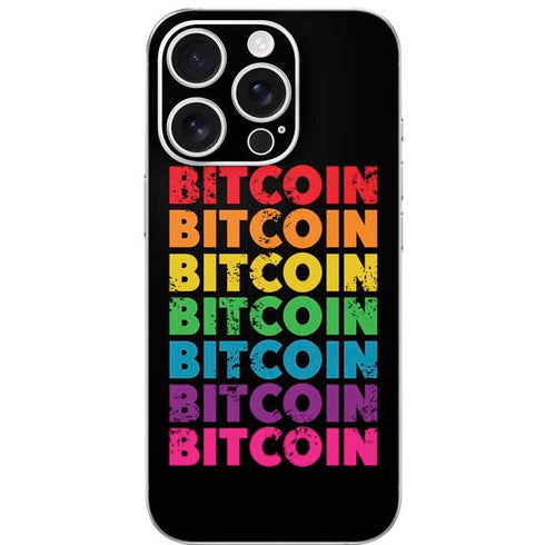 Rainbow Bitcoin iPhone 16 Pro Skin