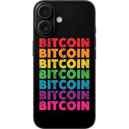 Rainbow Bitcoin iPhone 16 Skin