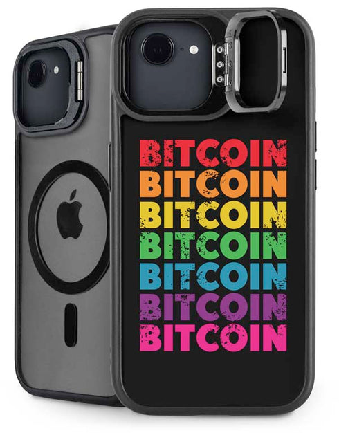 Rainbow Bitcoin iPhone 16e Kickstand Case