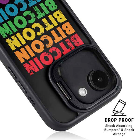 Rainbow Bitcoin iPhone 16e Kickstand Case