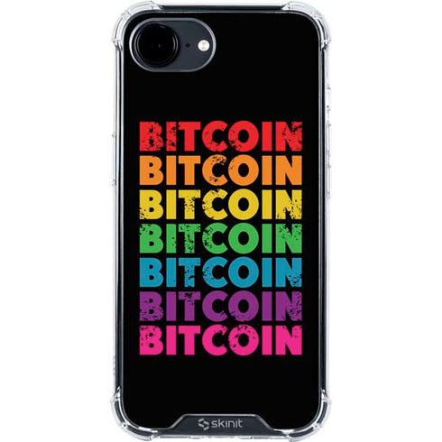Rainbow Bitcoin iPhone 16e Clear Case