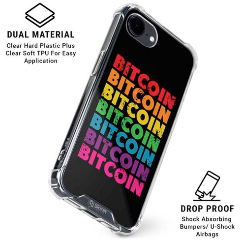 Rainbow Bitcoin iPhone 16e Clear Case