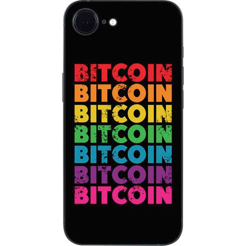 Rainbow Bitcoin iPhone 16e Skin