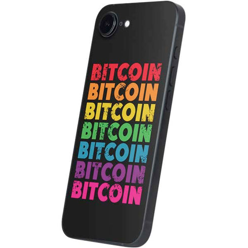 Rainbow Bitcoin iPhone 16e Skin