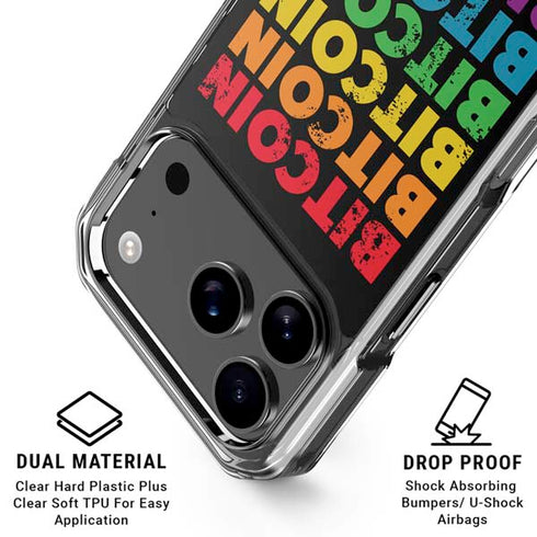 Rainbow Bitcoin iPhone 18 Pro Clear Case