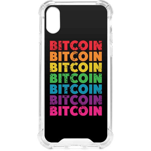 Rainbow Bitcoin iPhone XS Clear Case