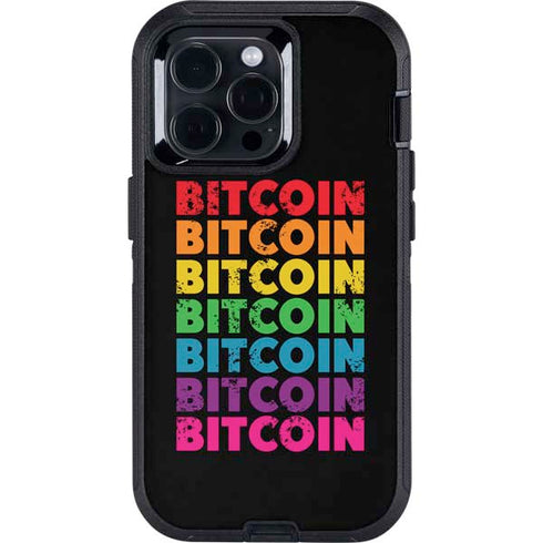 Rainbow Bitcoin Otterbox Defender iPhone Skin
