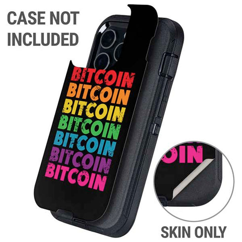 Rainbow Bitcoin Otterbox Defender iPhone Skin