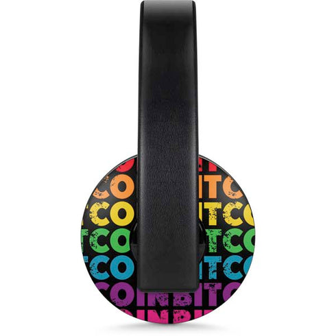 Rainbow Bitcoin PlayStation 4 Gold Wireless Headset Skin