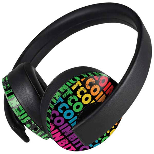 Rainbow Bitcoin PlayStation 4 Gold Wireless Headset Skin